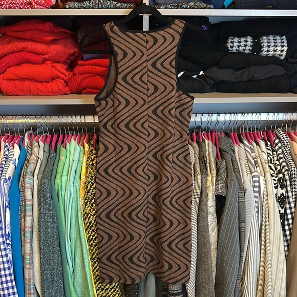 Forever 21 black/brown waist cut out sleeveless dress size L - Picture 3 of 3